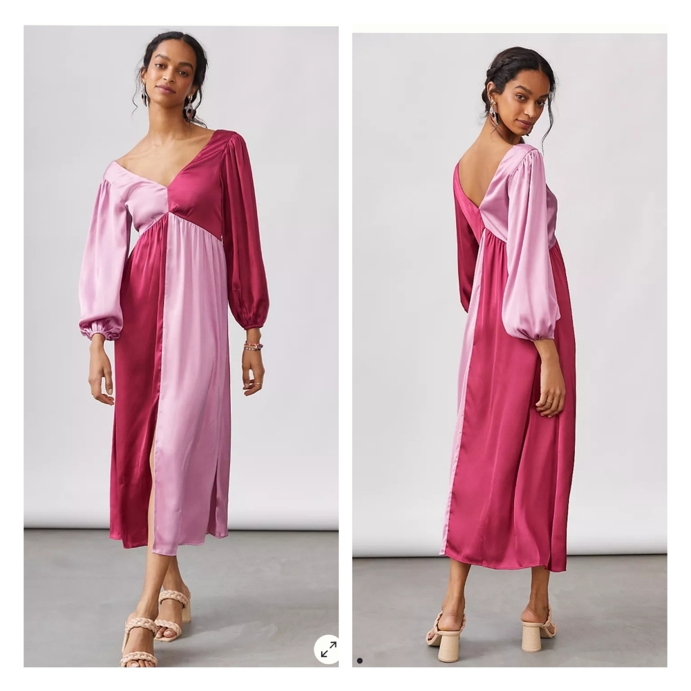 Anthropologie Colorblocked Maxi Dress size S
